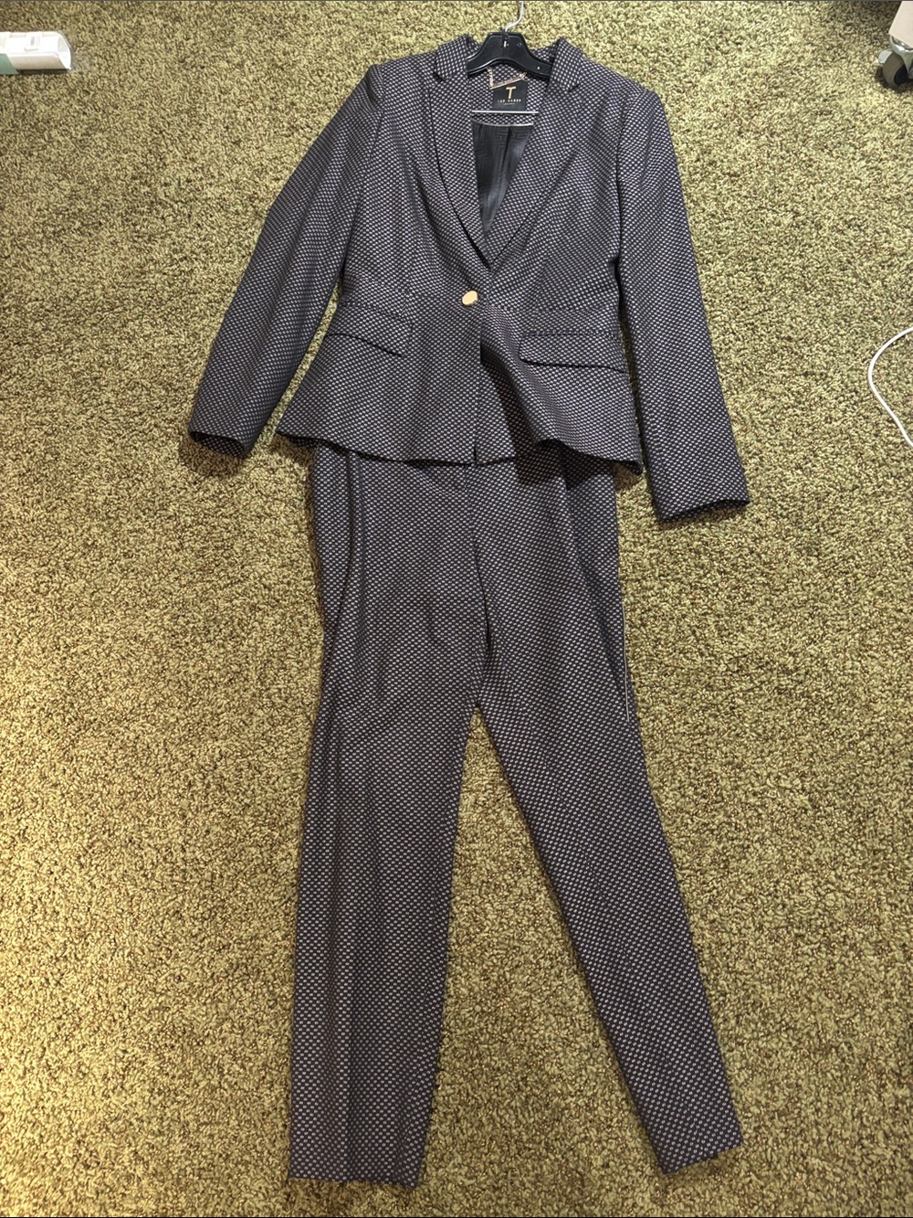 Ted Baker London Black Micro-Pattern Blazer & Pants Suit
